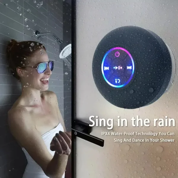 2025 Bathroom Waterproof Wireless LED Bluetooth Speaker Large Suction Cup Mini Portable Speaker Outdoor Sports Stereo Speaker - Image 2