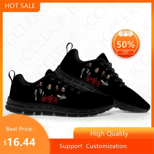 Slayer Heavy Metal Rock Band Sports Shoes Mens Womens Teenager Kids Children Sneakers Casual Custom High Quality Couple Shoes - Image 2