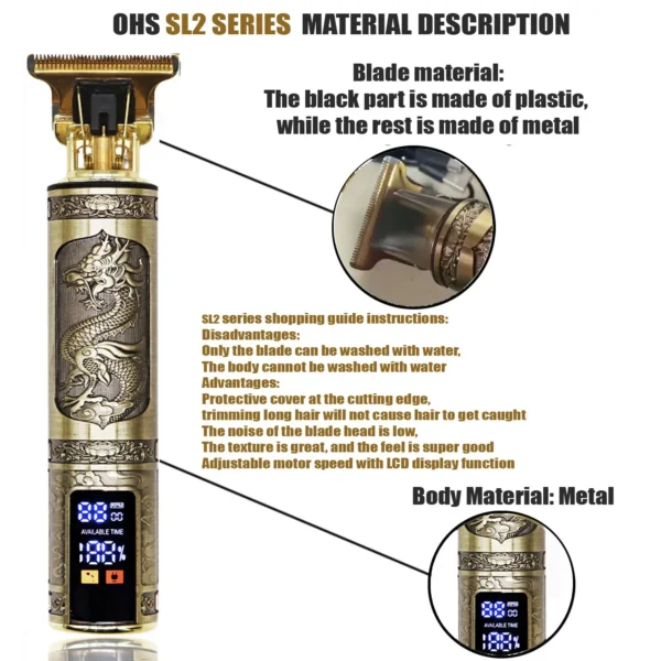 T9 Hair Clipper Repair Beard Shaving Body Hair Trimmer Clippers Electric Machine Men Haircut Machine 0mm Barber Shaver - Image 5