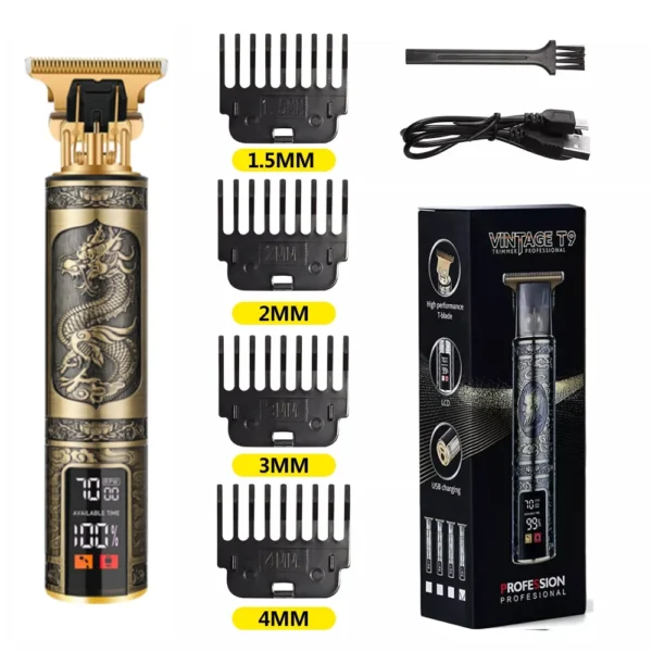 T9 LCD Electric Hairdresser Oil Shaving Head Electric Pusher Carving Electric Pusher Clipper Hair Precision Trimmer for Men Care - Image 14