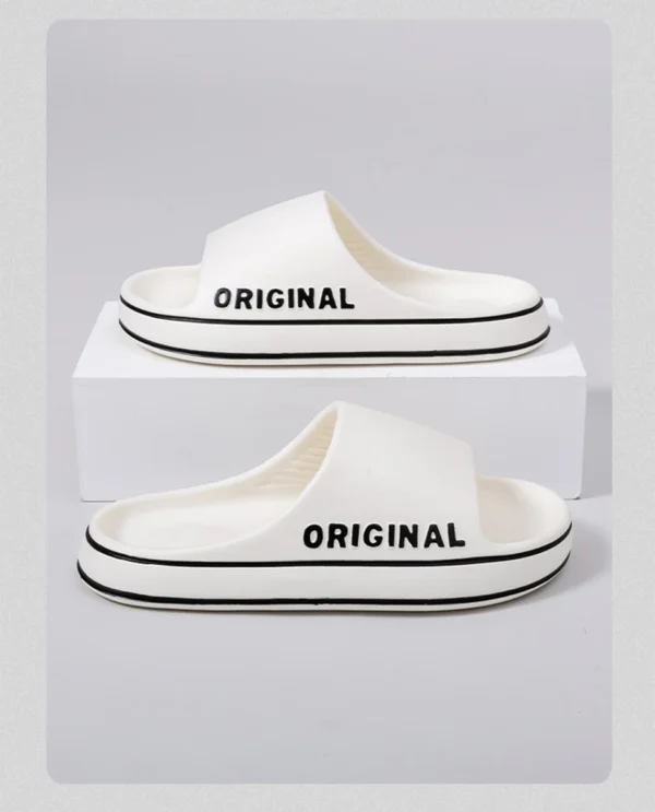 Feslishoet Women Letter Slippers Beach Slides Solid Color Mens Thick Sole Indoor Bathroom Anti Slip Shoes Summer Couple Sandals - Image 20