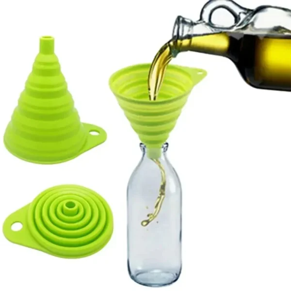 Car Engine Funnel Universal Silicone Liquid Funnel Washer Fluid Change Foldable Portable Auto Engine Oil Petrol Change Funnels - Image 6