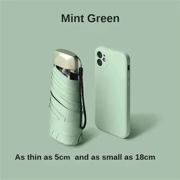 1Pc 55% Off Mini Sun Umbrella Pocket Rain Umbrella Vinyl Folding UV Ultraviolet Protection Sun Shade Pocket Parasol Capsule - Image 10
