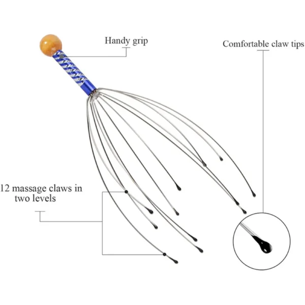 Octopus Head Massager Scratching Scalp Relaxation Relief Body Massager Scratcher Relieves Tension Health Care Tools Random - Image 8
