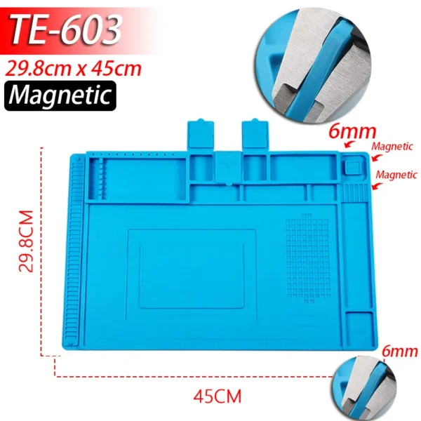 Soldering Station Mat Silicone Work Mat Heat Resistant 932°F Anti-Static Magnetic Mat for Electronic Phone Laptop Watch Repair - Image 14