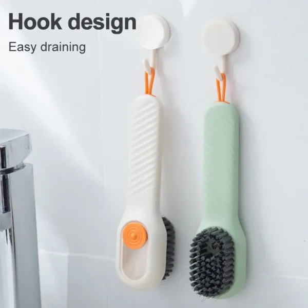 Multifunction Cleaning Shoe Brush Soft Automatic Liquid Shoe Brush Long Handle Clothes Soap Brush With Hook Clean Tool - Image 4