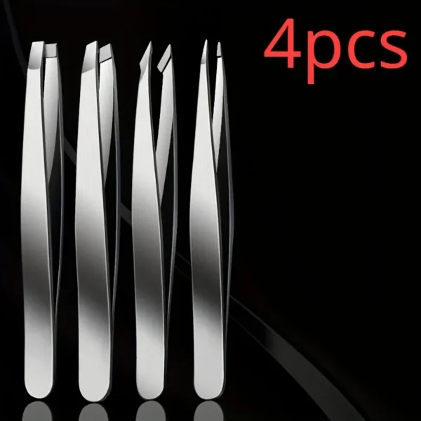 4pcs Set Professional Tweezers Set Perfect For Eyebrow Hair Removal Splinter Very Effortless and Relaxed to Remove - Image 5