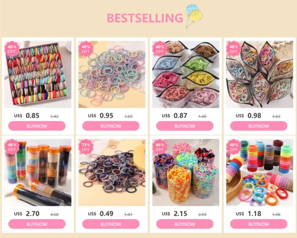 500/1000/2000pcs Girls Colourful Disposable Rubber Band Hair Ties Headband Children Ponytail Holder Bands Kids Hair Accessories - Image 24