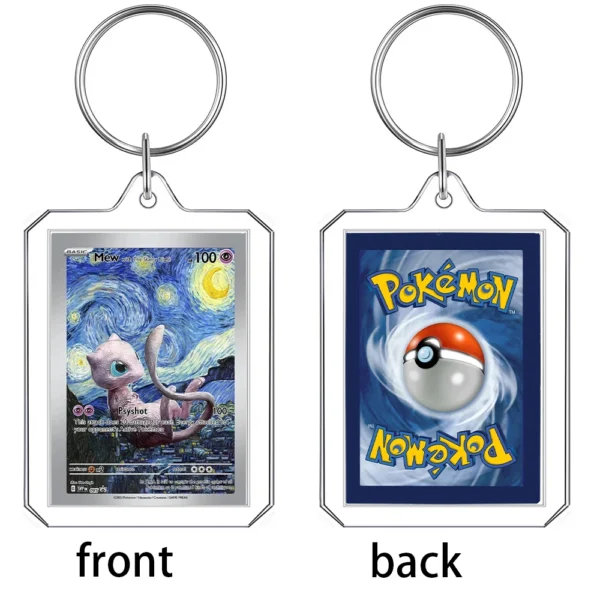 Anime Cartoon Card Acrylic Keychain Van Gogh Museum Pikachu Charizard Squirtle Collection Creative Pendant Charm Accessories Toy - Image 9