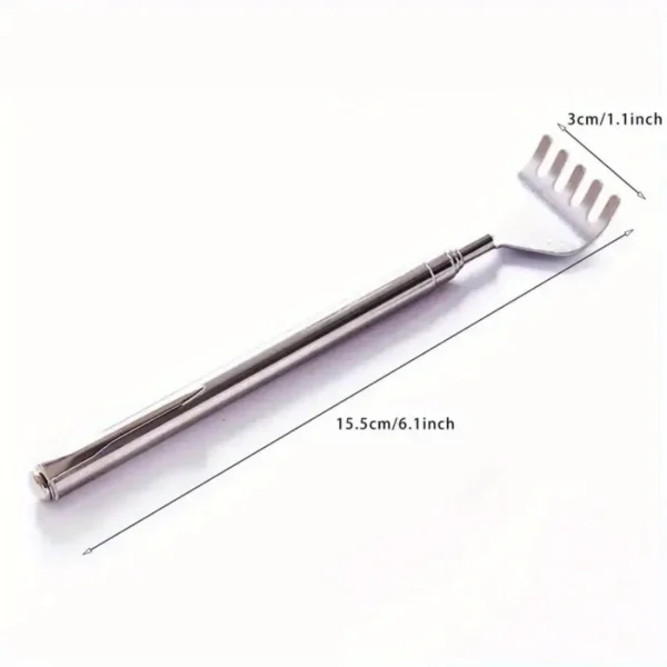 silvery Telescopic Back Scratcher,  Portable Extendable Stainless Steel  Scratchers for Men Women ，Mothers Gifts，Gifts For Men，G - Image 2