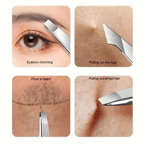 4pcs Set Professional Tweezers Set Perfect For Eyebrow Hair Removal Splinter Very Effortless and Relaxed to Remove - Image 3