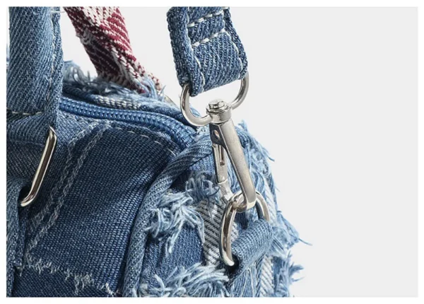 Stitch Cartoon Denim Shoulder Bags Contrast Color Fashion Handbags Women Tote Casual Satchel Backpacks Birthday Gifts For Girls - Image 13