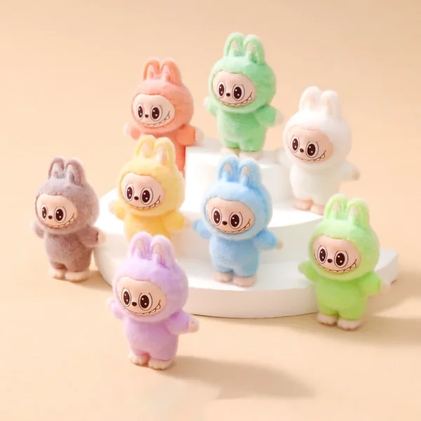 1/9PCS 4cm Cartoon Labubu Series Mini Flocking Exquisite Cute Doll Gift Diy Pendant Accessories Decoration Kawaii Toys Gifts - Image 6