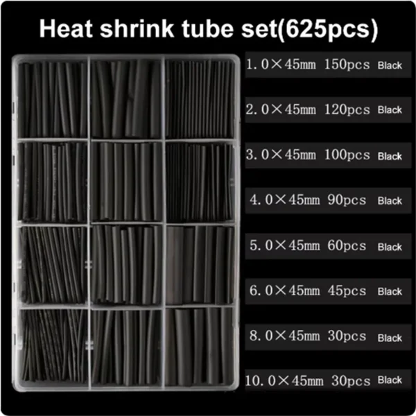 127-750pcs Heat-shrink Tubing Thermoresistant Tube Heat Shrink Wrapping Kit Electrical Connection Wire Cable Insulation Sleeving - Image 2