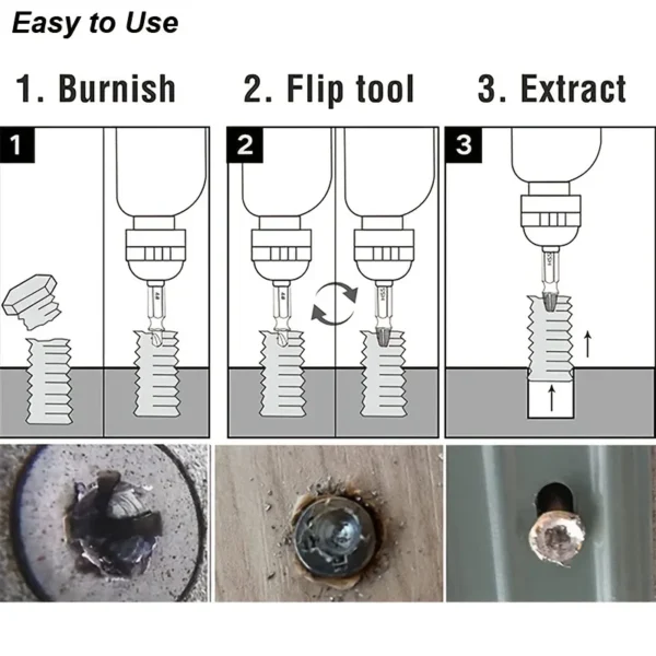 Damaged Screw Extractor Set HSS Drill Bit Stripped Broken Remover Small Easily Quickly Take Out Kit Easy Demolition Power Tools - Image 5