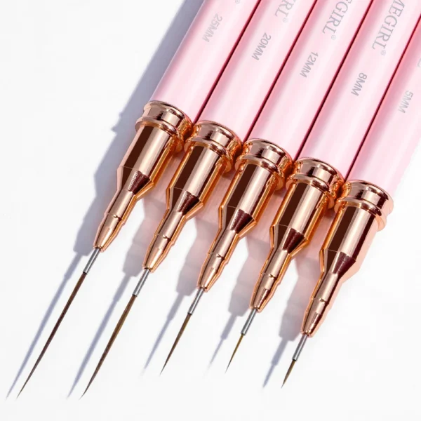 LIMEGIRL 5Pcs Professional Nail Art Liner Brush Line Stripes DIY Drawing Pen Handle Nails UV Gel Brushes Painting Manicure Tools - Image 3