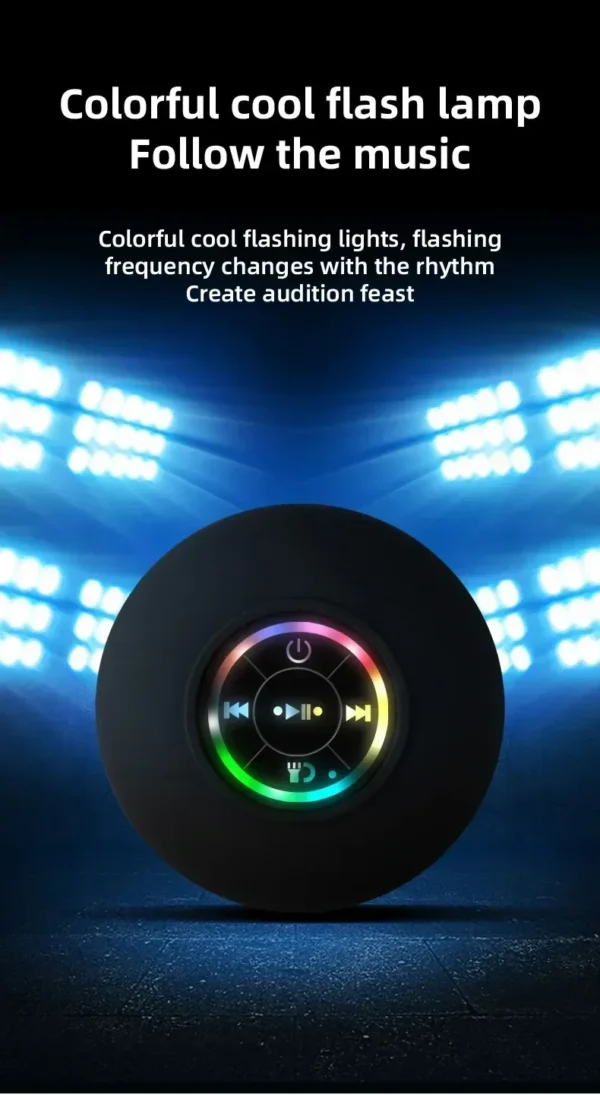 Mini Portable Bluetooth Audio IPX4 Waterproof Led Lights Bathroom Outdoor Large Suction Cup Can Be Adsorbed Wall Speaker - Image 11