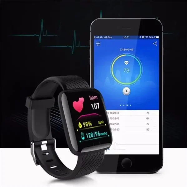 Smart Watch Sport Fitness Bracelet Control Music Message Display Pedometer Bluetooth Connect Smartwatch 116 Alarm Clock Weather - Image 2