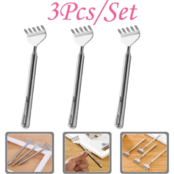 silvery Telescopic Back Scratcher,  Portable Extendable Stainless Steel  Scratchers for Men Women ，Mothers Gifts，Gifts For Men，G - Image 8