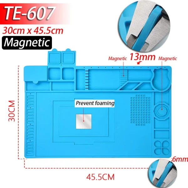 Soldering Station Mat Silicone Work Mat Heat Resistant 932°F Anti-Static Magnetic Mat for Electronic Phone Laptop Watch Repair - Image 9