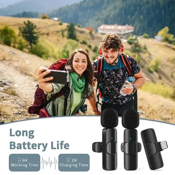 K9 Bluetooth wireless microphone portable, audio, video, static, suitable for iPhone outdoor live streaming gaming phone Type-c - Image 3