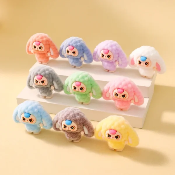 1/9PCS 4cm Cartoon Labubu Series Mini Flocking Exquisite Cute Doll Gift Diy Pendant Accessories Decoration Kawaii Toys Gifts - Image 7