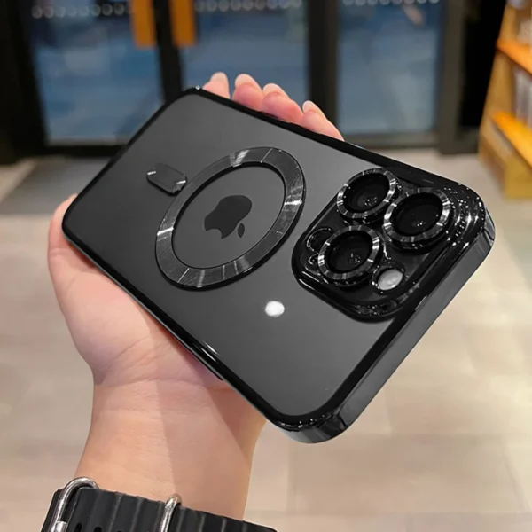 Luxury Magnetic Plating Clear Case For Magsafe Wireless Charging iPhone 11 12 13 14 15 16 Pro Max Plus Shockproof Silicone Cover - Image 14