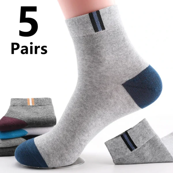 10pairs Breathable Cotton Sports Stockings Men Bamboo Fiber Autumn and Winter Men Socks Sweat Absorption Deodorant Business Sox - Image 7