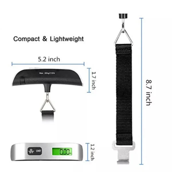 Luggage Scale 110lb 50kg Digital Handheld Portable Hanging Baggage Scale for Travel Suitcase Weight Scale - Image 2