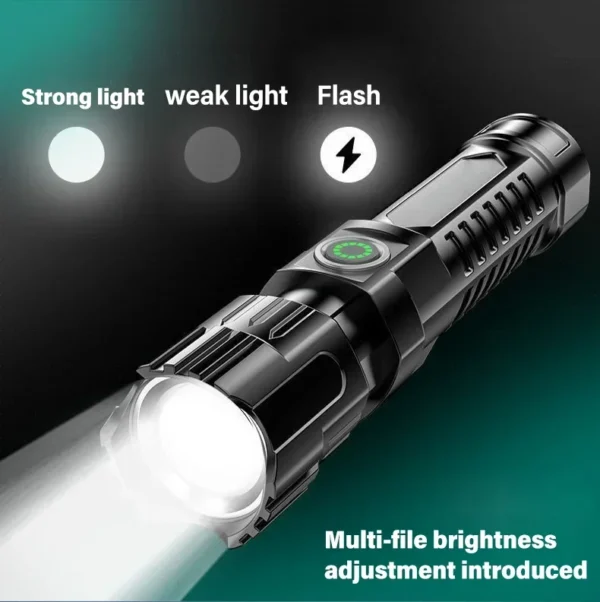 High Strong Power Led Flashlights 2000LM Tactical Torch with Display Light USB Charging Camping Fishing Emergency Zoom Lantern - Image 17