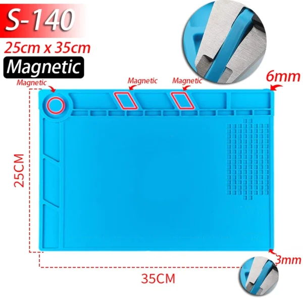 Soldering Station Mat Silicone Work Mat Heat Resistant 932°F Anti-Static Magnetic Mat for Electronic Phone Laptop Watch Repair - Image 15