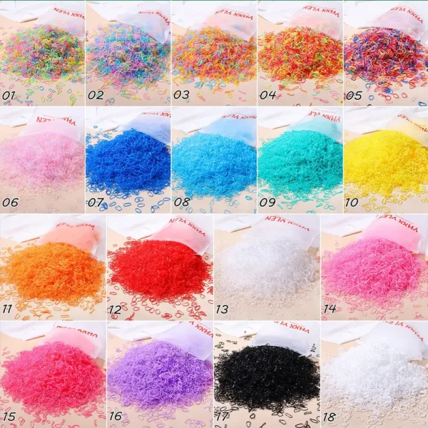 500/1000/2000pcs Girls Colourful Disposable Rubber Band Hair Ties Headband Children Ponytail Holder Bands Kids Hair Accessories - Image 36