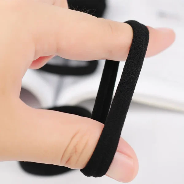 Four Seasons Women's High Elastic Simple and Fashionable Nylon LOOP Access Soft and Non Harmful Headband and Horsetail Hair Rope - Image 5