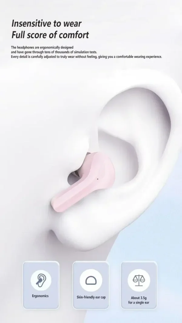 Original T2 Wireless Bluetooth Earphone Transparent HIFI Headphones LED Power Digital Display Stereo Sound Earphones for Xiaomi - Image 18
