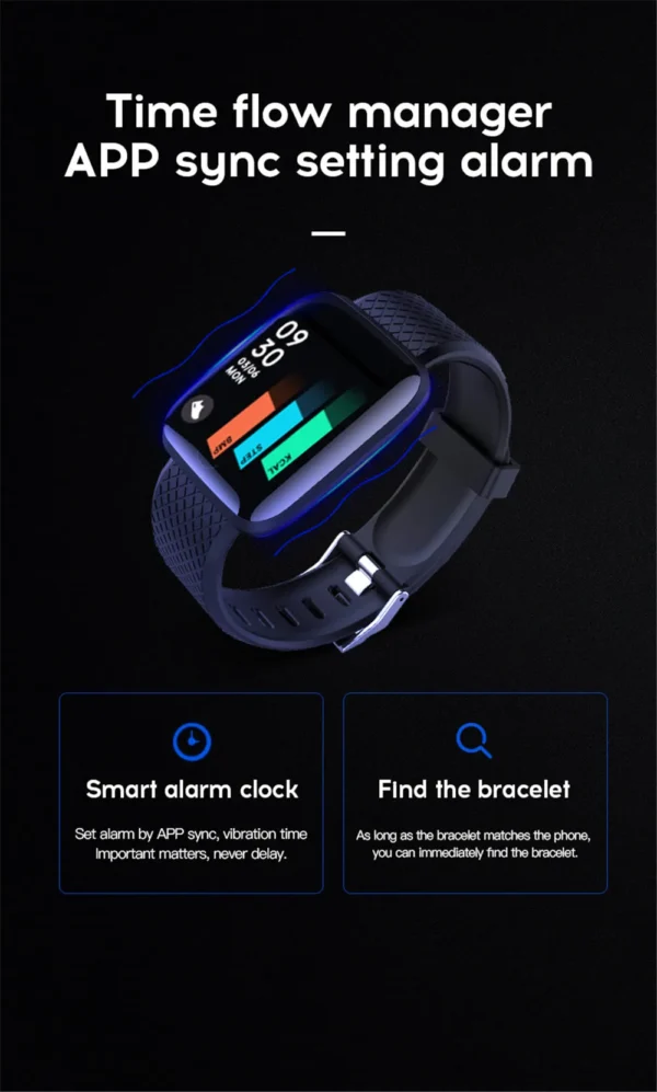 Smart Watch Sport Fitness Bracelet Control Music Message Display Pedometer Bluetooth Connect Smartwatch 116 Alarm Clock Weather - Image 28