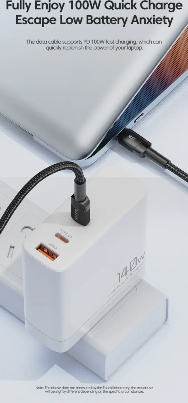 Toocki 100W Type C to USB C Cable PD 3.0 Quick Charge 4.0 Fast Charging Type C to Type C for iPhone 15 Macbook Samsung Xiaomi - Image 17