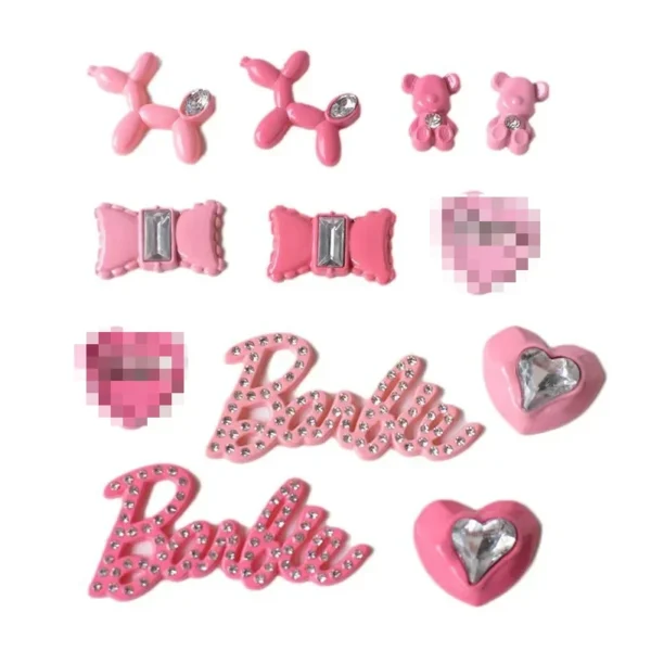 5pcs Cute Pink Series Cartoon Resin Flatback Cabochons for Diy Jewelry Making Handmade Crafts Materials - Image 4