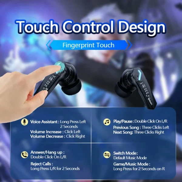 Lenovo GM2 Pro Gaming Earphones Bluetooth 5.3 Sport Headset Dual Mode HD Call Noise Reduction Earbuds with Mic For iPhone 2024 - Image 6