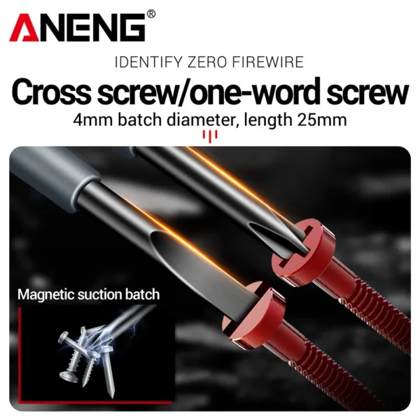 ANENG B05 Word/cross Screwdrivers Neon Bulb Indicator Meter Electric Pen Insulated Electrician Highlight Pocket Tester Pen Tools - Image 3