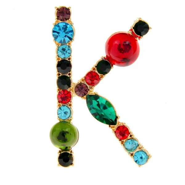 CINDY XIANG 26 Letters Rhinestone Alphabet Brooch Letter Pin Colorful Design Fashion Jewelry ABC Pin High Qulaity Winter Gift - Image 21