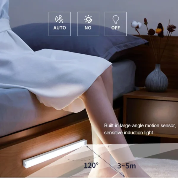 LED Motion Sensor Light Wireless LED Night Light Type C Rechargeable Light Cabinet Wardrobe Lamp Staircase Backlight For Kitchen - Image 20