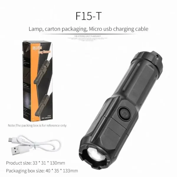 Telescopic Zoom Tactical Flashlights Rechargeable LED Torch 4 Lighting Modes Long-Range Waterproof Camping Fishing Flashlight - Image 7