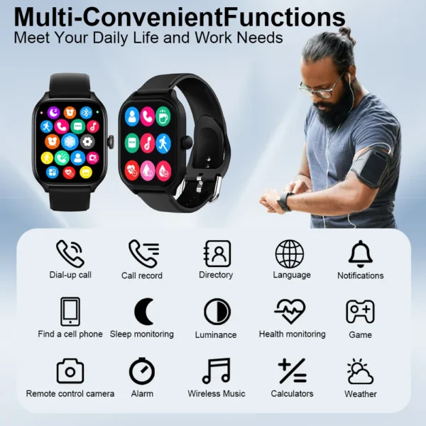 LAXASFIT H9 and H6 Smartwatch Dial to Answer Calls Calorie Tracking Heart Rate Blood Oxygen Monitoring Bluetooth Smart Watch - Image 6