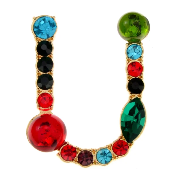 CINDY XIANG 26 Letters Rhinestone Alphabet Brooch Letter Pin Colorful Design Fashion Jewelry ABC Pin High Qulaity Winter Gift - Image 15