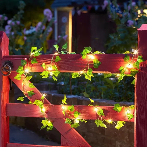 Flower Green Leaf String Lights Artificial Vine Fairy Lights Battery Powered Christmas Tree Garland Light for Weeding Home Decor - Image 15