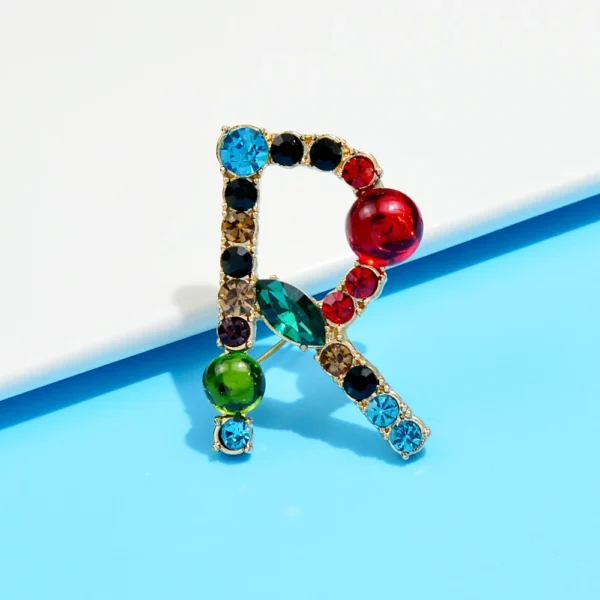 CINDY XIANG 26 Letters Rhinestone Alphabet Brooch Letter Pin Colorful Design Fashion Jewelry ABC Pin High Qulaity Winter Gift - Image 33