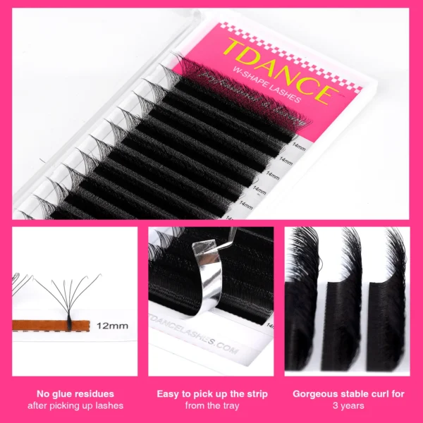 TDANCE 3D 4D 5D 6D Premade Fans Eyelash Extension W Style Faux Mink Natural Soft Bloom Lash Automatic Flowering Volume Eyelashes - Image 20