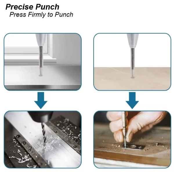 Auto Center Puncher Hole Marker Wood Metal Steel Spring Load Kerner Drill Locator Heavy Duty Punch Carpentry Automatic Hand Tool - Image 12