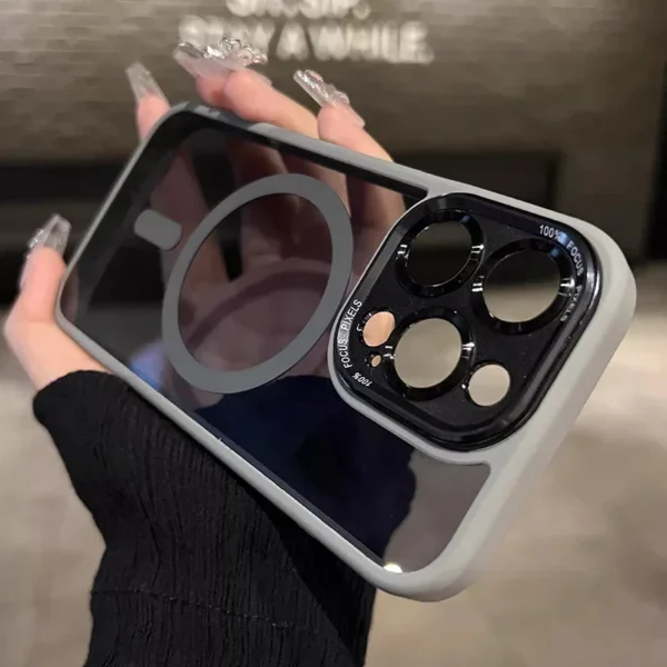Luxury Magnetic Metal Lens Bumper Protection Case For iPhone 16 15 14 13 12 11 Pro Max 16 Plus Wireless Charge Hard Clear Cover - Image 10
