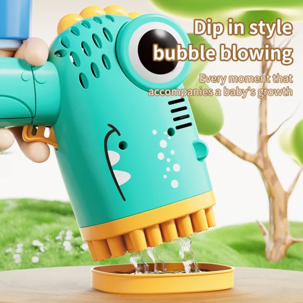 40 Holes Dinosaur Bubble Gun Handheld Fully Automatic Bubble Machine Without Battery And Bubble Water For Kids Gift - Image 6